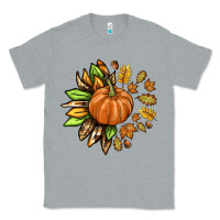 Heather Grey Fall Sunflower with Pumpkin Classic Tee - texasbilliewilder