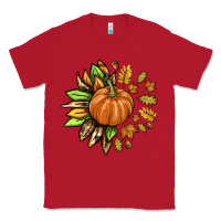 Red Fall Sunflower with Pumpkin Classic Tee - texasbilliewilder