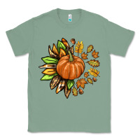 Sage Fall Sunflower with Pumpkin Classic Tee - texasbilliewilder