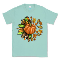 Seafoam Fall Sunflower with Pumpkin Classic Tee - texasbilliewilder