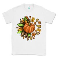 White Fall Sunflower with Pumpkin Classic Tee - texasbilliewilder