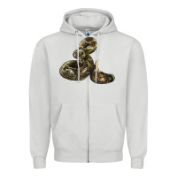 Dove Grey Rattlesnake Zipper Hoodie - LillyAllenDesigns