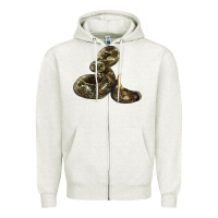Oatmeal Heather Rattlesnake Zipper Hoodie - LillyAllenDesigns