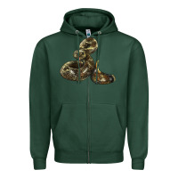 Sports Green Rattlesnake Zipper Hoodie - LillyAllenDesigns