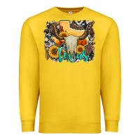 Lemon western texas  and cowhide with sunflower Premium Sweatshirt - Artiststas
