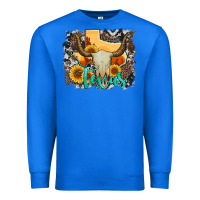 True Royal western texas  and cowhide with sunflower Premium Sweatshirt - Artiststas