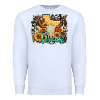 White western texas  and cowhide with sunflower Premium Sweatshirt - Artiststas