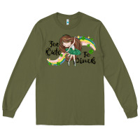 Army Green St. Patrick' Too cute to pinch Long Sleeve Tee - CowGirlArtShop
