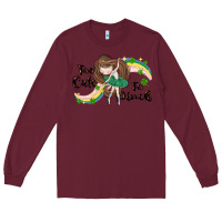Burgundy St. Patrick' Too cute to pinch Long Sleeve Tee - CowGirlArtShop