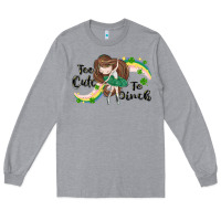 Heather Grey St. Patrick' Too cute to pinch Long Sleeve Tee - CowGirlArtShop