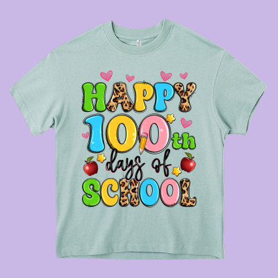 Happy 100 Th Days Of School Heavy Core Tee Designed By Artiststas