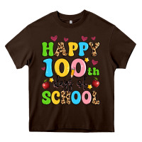 Chocolate Brown happy 100 th days of school Heavy Core Tee - Artiststas