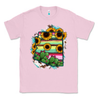 Bubblegum Pink Arizona Map Sunflower Cactus Serape Classic Tee - RanaPortraitStore