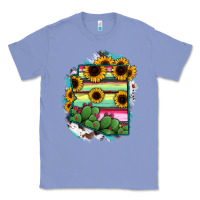 Colony Blue Arizona Map Sunflower Cactus Serape Classic Tee - RanaPortraitStore