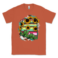 Copper Arizona Map Sunflower Cactus Serape Classic Tee - RanaPortraitStore