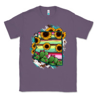 Lavender Arizona Map Sunflower Cactus Serape Classic Tee - RanaPortraitStore