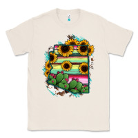 Natural Arizona Map Sunflower Cactus Serape Classic Tee - RanaPortraitStore