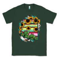 Sports Green Arizona Map Sunflower Cactus Serape Classic Tee - RanaPortraitStore