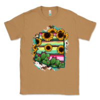 Toasted Coconut Arizona Map Sunflower Cactus Serape Classic Tee - RanaPortraitStore