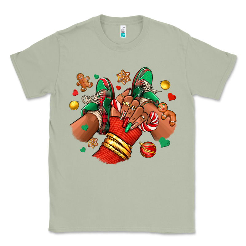 Christmas Black Girl Sneakers Classic Tee by RanaPortraitStore | Teevron