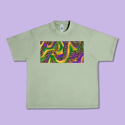 Mardi Gras Colors With Leopard Urban Heavy Tee Designed By Ranaportraitstore