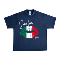 Navy GGT Travel Souvenir Style SINALOA MX Flag Lips Urban Heavy Tee - trangStudio