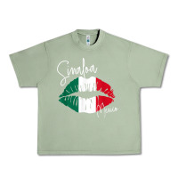 Oil Green GGT Travel Souvenir Style SINALOA MX Flag Lips Urban Heavy Tee - trangStudio