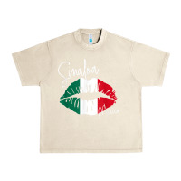 Sandshell GGT Travel Souvenir Style SINALOA MX Flag Lips Urban Heavy Tee - trangStudio
