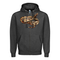 Charcoal Heather red tail boa snake Zipper Hoodie - LillyAllenDesigns
