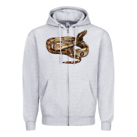 Heather Grey red tail boa snake Zipper Hoodie - LillyAllenDesigns