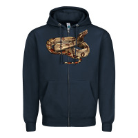 Navy red tail boa snake Zipper Hoodie - LillyAllenDesigns