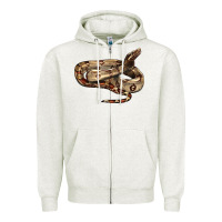 Oatmeal Heather red tail boa snake Zipper Hoodie - LillyAllenDesigns
