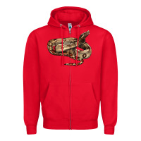 Red red tail boa snake Zipper Hoodie - LillyAllenDesigns