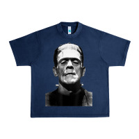Navy Classic Halloween Monster Horror Movie Frankenstein Monster Urban Heavy Tee - trangStudio