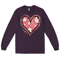 Plum floral pink glitter heart Long Sleeve Tee - Jasminsmagicworld