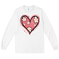 White floral pink glitter heart Long Sleeve Tee - Jasminsmagicworld