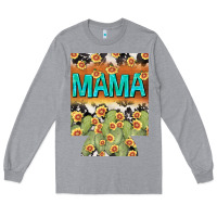 Heather Grey Western Mama can cooler Mother's Day Long Sleeve Tee - HowdyJamesFarm