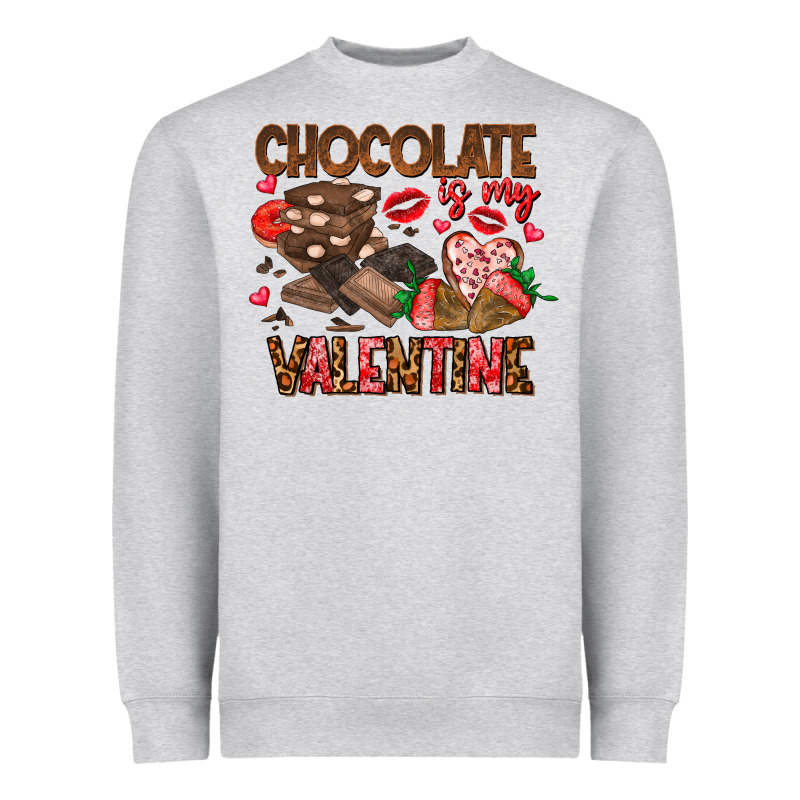 Chcolate Is My Valentine Heavyweight Sweatshirt by CowhideDigitalArt | Teevron