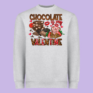 Chcolate Is My Valentine Heavyweight Sweatshirt Designed By Cowhidedigitalart