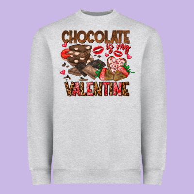 Chcolate Is My Valentine Heavyweight Sweatshirt Designed By Cowhidedigitalart