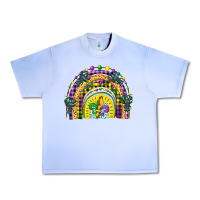 Grape Ice mardi gras rainbow and fleur de lis Urban Heavy Tee - CowGirlArtShop