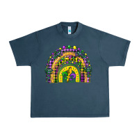 Midnight Navy mardi gras rainbow and fleur de lis Urban Heavy Tee - CowGirlArtShop
