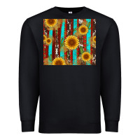 Black western sunflower cactus serape and cowhide Premium Sweatshirt - Artiststas
