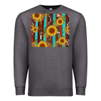 Charcoal Heather western sunflower cactus serape and cowhide Premium Sweatshirt - Artiststas
