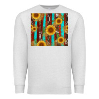 Oatmeal Heather western sunflower cactus serape and cowhide Premium Sweatshirt - Artiststas