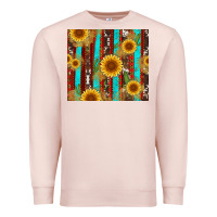 Pale Pink western sunflower cactus serape and cowhide Premium Sweatshirt - Artiststas