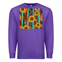 Purple western sunflower cactus serape and cowhide Premium Sweatshirt - Artiststas
