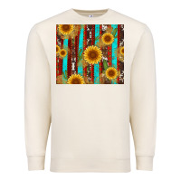 Sandshell western sunflower cactus serape and cowhide Premium Sweatshirt - Artiststas