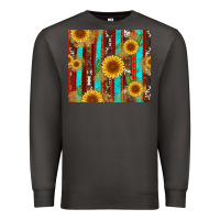 Smoke western sunflower cactus serape and cowhide Premium Sweatshirt - Artiststas
