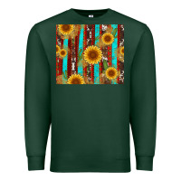 Sports Green western sunflower cactus serape and cowhide Premium Sweatshirt - Artiststas